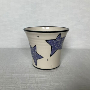 Flower Pot Professionally Hand Thrown Pottery Flower Pot Holder Vase w/ Stars